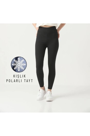 Sevda Kılınç Plus Size Skinny Leg Ribbed Leggings