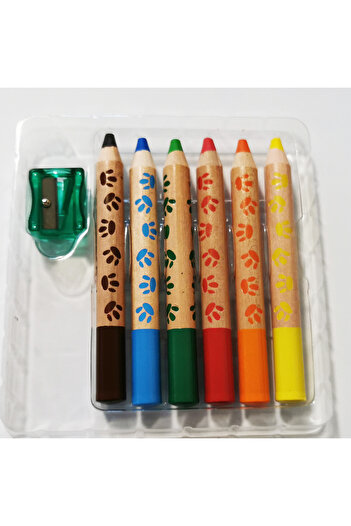 zola Set of 6 colored pencils, different colors and 6 farm cards