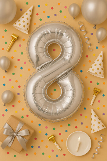 hediyeofisi 100 Cm Silver Gray Large Size Foil 0 Number Balloon 40inc