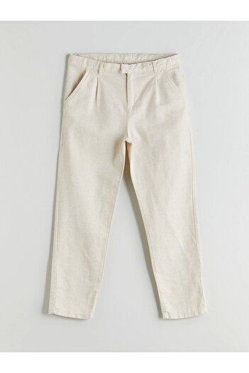 LC Waikiki Lcw Kids Ecru Linen Blended Boy's Trousers