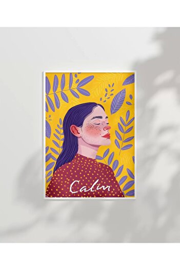 VOGLOO Frameless Poster Meditation with Yellow Background