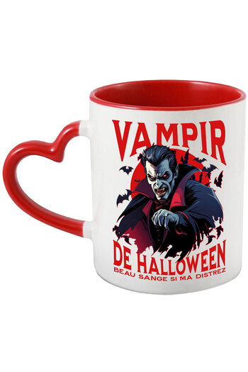 StoryGift Romania Mug with Scary Man with Cape and Long Fangs Text Dracula De Hallowen Beau, With ,STG