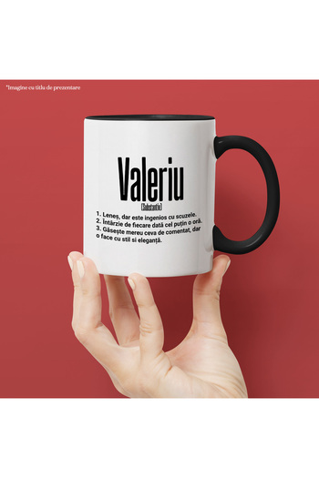 StoryGift Romania Mug With The Name Valeriu, Funny, Lazy, Hilarious, Funny, Personalized, Gift, 330ml, With ,STG