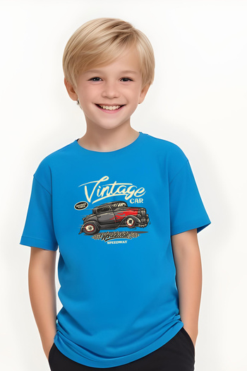 FYK KİDS TRICOU BĂIAT CU GULER ROTUND CU IMPRIMEU AUTO