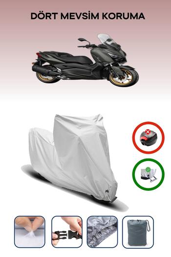 Breen Gray, Yamaha X-Max 250 Tech Max, Motorcycle Tarpaulin, Lock Compatible, Rear Bag Incompatible