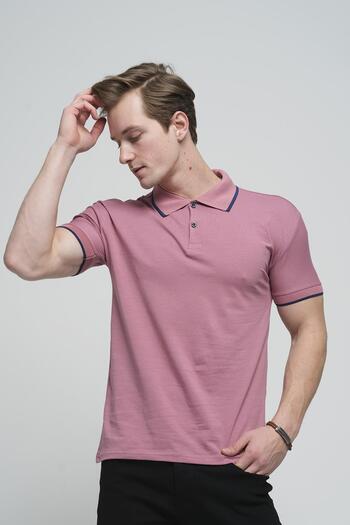 Oksit Colton Collar Lycra Slim Fit Men's Polo Collar Tshirt