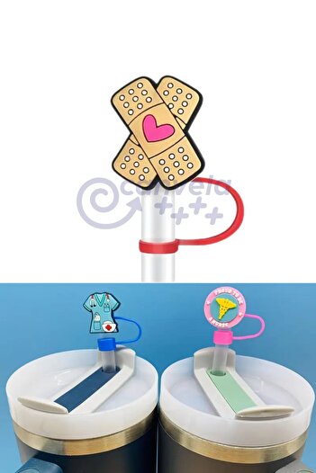 CANVELA Nurse Doctor Themed Perfect Cute Silicone Straw Tip Covers for Stnly Quencher