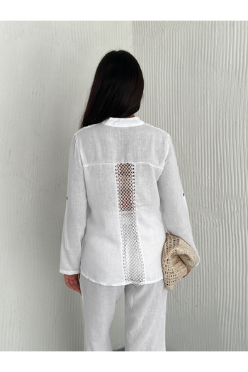 Kashaya Women's Button-Down Shirt and Linen Pantsuit with Loose Legs; a Refreshing and Stylish Choice for Summer