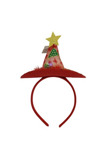 Flippy Christmas hat type headband/circle, red color with LED, standard size,