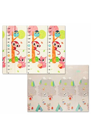 Flippy 2 Sides Children's Mat Flippy, Monkey/Indian, XPE+PE, waterproof, anti-slip, foldable, 150x200x1cm