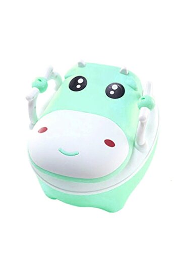 Flippy Children's Potty Flippy, Portable, Cow Design with Lid, Non-Toxic, Detachable Compartment and Brush,