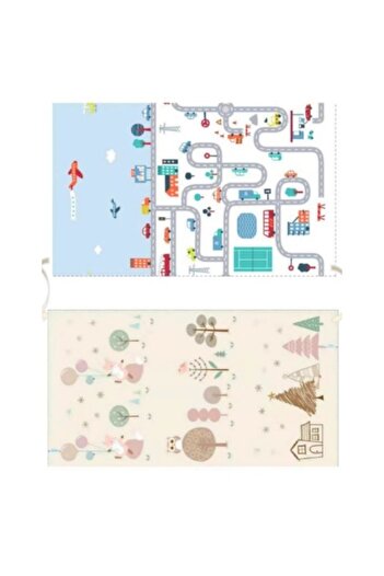 Flippy Thermal Playmat for Children with 2 Sides, Flippy, Foxes and Car Track Design