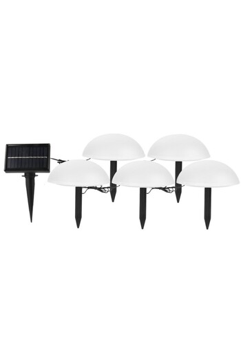 Flippy Decoratiune pentru gradina, lampi solare in forma de ciuperca, 5 ciuperci, alb rece