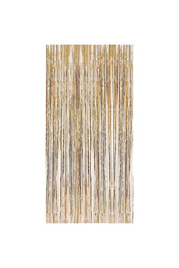 Flippy Perdea cu franjuri, extensibilă, decor pentru petrecere, fundal foto, colorată, dimensiune 100x200 cm, auriu șampanie
