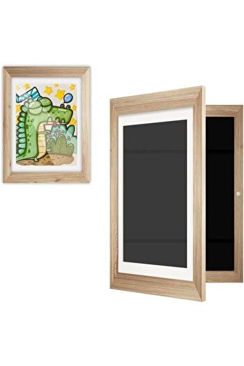 Flippy Photo Frame and Storage Box Flippy, Wood, with Storage Space, for Drawings and Paintings A4, Tempere