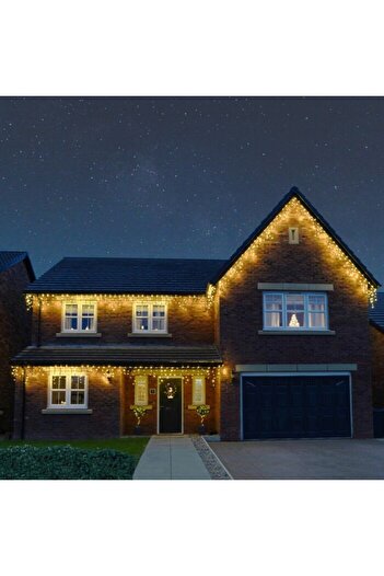 Flippy Outdoor Christmas Installation IP65, 45 m, 1080 Large LEDs, Fringes, Warm White, Flash, 220v,