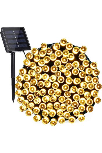 Flippy Christmas Light Installation, 32 meters, 300 LED lights, Warm White, Solar Powered, Copper Wire, Ind