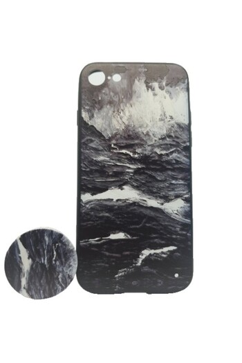 Apple iPhone 6 Plus/6S Plus Multicolor Case with Waves Model + Included Stand