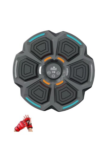 LEIBOO Flippy Wall-Mounted Boxing Target, Black, Bluetooth, LED Lighting, 41.5 x 6.5 x 42 cm
