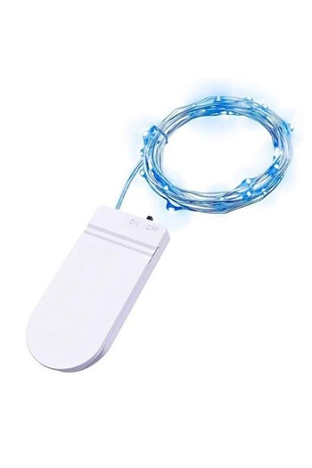 Flippy Christmas Light Installations, 1 meter, 10 LEDs, Blue, battery operated, copper wire, linear, indoor