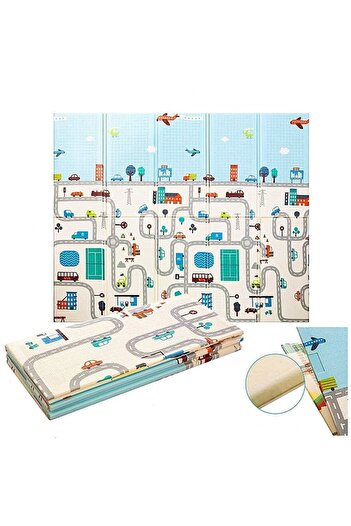 Flippy Children's Mat Flippy, double-sided Traffic/Giraffe, XPE+PE, waterproof, anti-slip, 180x200x1cm