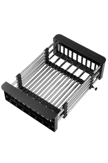 Flippy Extendable Drain Rack for Kitchen, Flippy, 29 x 22 x 9.5 cm Black