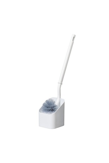 Flippy Toilet Brush, Curved Handle with Holder, 40 x 12 cm, Flexible Bristles, White