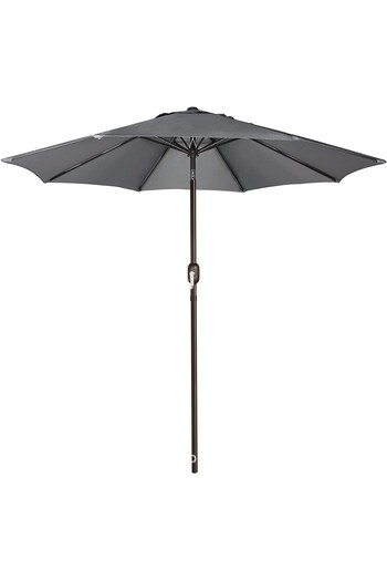 Flippy Umbrelă de terasă/grădină, înălțime 2,5 m, diametru 2,30 m, manivelă/înclinare, gri