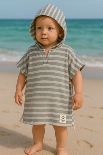 enes baby Organic Double Layer Muslin Sea Pool Poncho