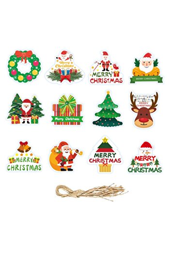 Flippy Christmas Tree Decoration, Flippy, String Included, 12 Pieces, 5.5 x 6.5 cm, Multicolor