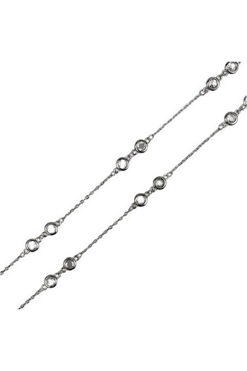 Flippy 925 Silver Necklace with Stones, adjustable, 40+6 cm