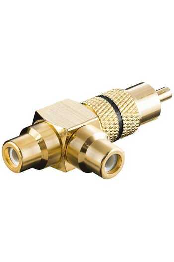 goobay RCA Y adapter male to 2x female black ring gold version