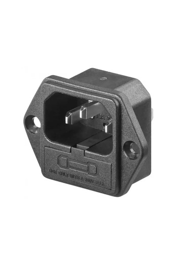 goobay AC connector panel mount 220V 6.3A with fuse 11261