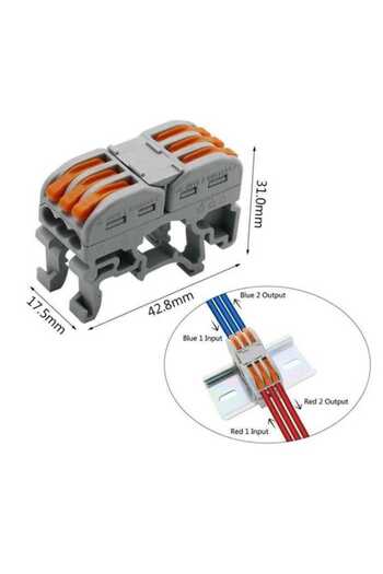 OEM 3+3 connector with orange rail for cable maximum 4 mm