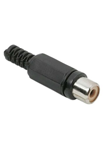 OEM RCA female socket, black plastic with cable protection