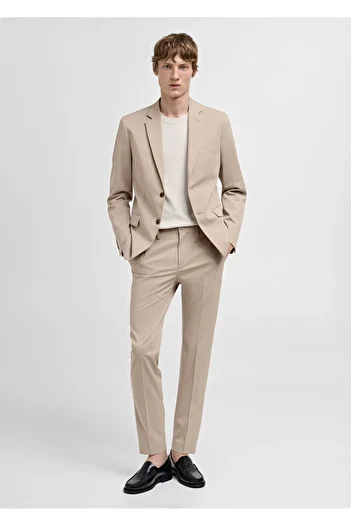 MANGO Woman Beige Men's Trousers 77000580