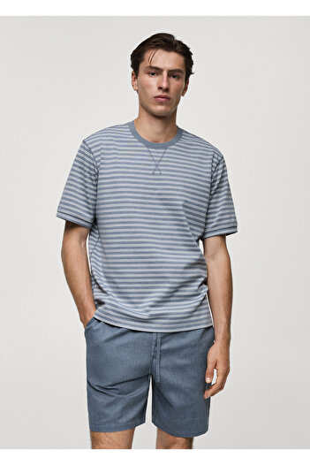 MANGO Woman Blue Men's Pajama Set 77050591