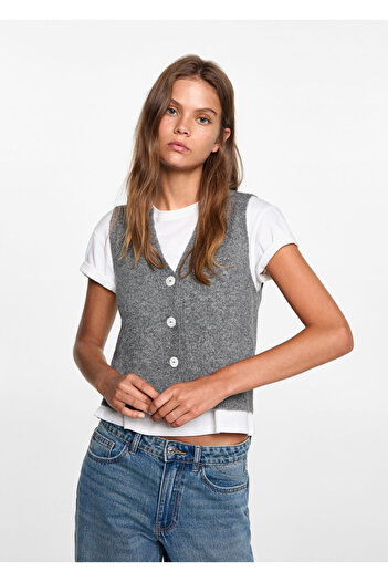 MANGO Gray Girl's Vest 77094781