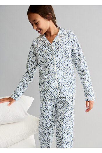 MANGO Pantaloni de pijama pentru fete albastru deschis 77044448
