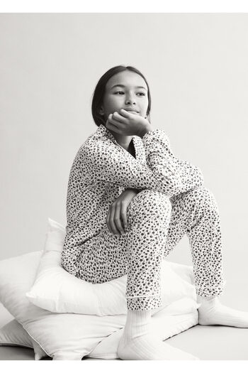 MANGO Pantaloni de pijama pentru fete albastru deschis 77044448