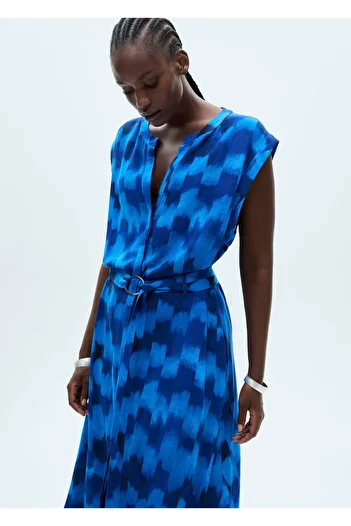 MANGO Woman Blue Women's Dress 77024072