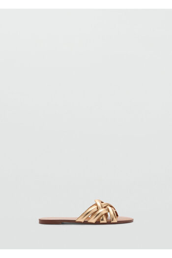 MANGO Woman Gold Women's Sandals 77043672