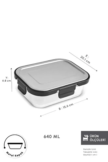 Karaca Vera Glass Storage Container with Metal Lid 640 ml