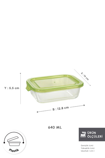 Karaca 640 ml Lucy Storage Container with Glass Chamber