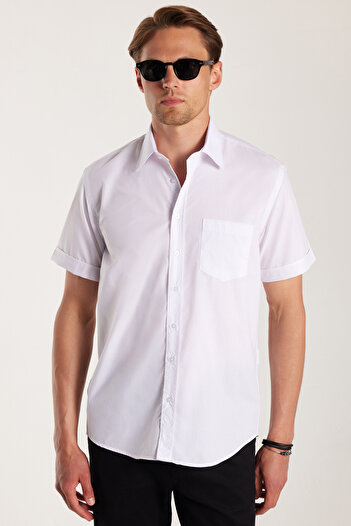 Tudors Чоловічий тримач для краватки Regular Fit класичного крою Easy Utu White Сорочка