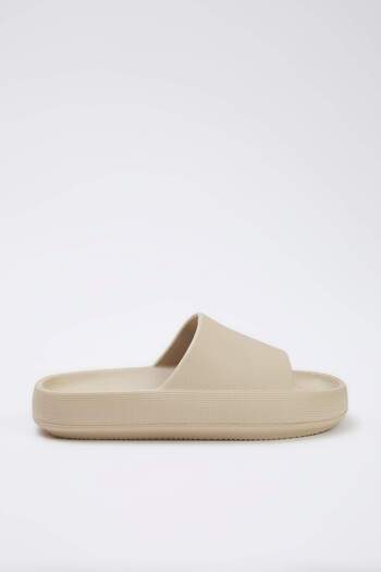 TRENDYOL SHOES Beige Flat Light Sole Men's Slippers Takss25Te00028