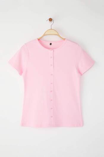 Trendyol Collection Brown Crop Regular Knitted T-Shirt Tedss24Ts00008