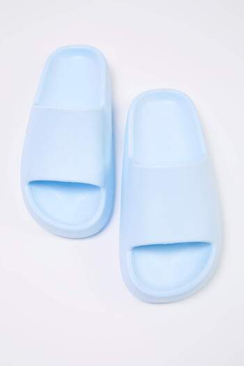 TRENDYOL SHOES Baby Blue Flatform Women Pool Slippers Takss24Te00013