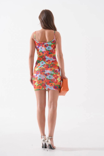 alluria Women's Thin Strap Patterned Dress S8105