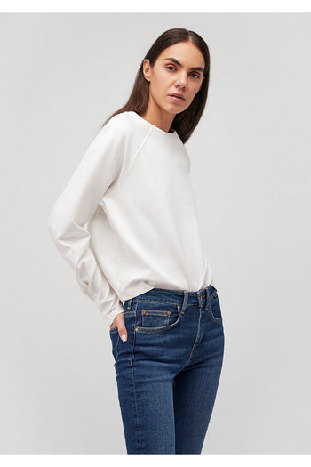Mavi Crew Neck White Sweatshirt 1S10150-70057
